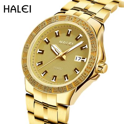 China HALEI fashion men's fashion men's quartz watches personality trend waterproof hot sale luxury brand wristwatch for sale