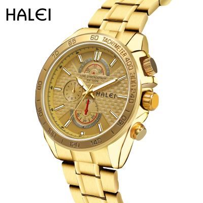 China HALEI waterproof watches made 2021 business classic luxury style quartz waterproof watch for men for sale