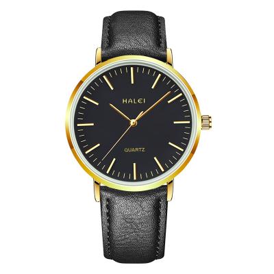 China HALEI Classic Luxury Thin Business Men's Quartz Ultra-thin Minimalist Waterproof Watches Waterproof Good Quality for sale