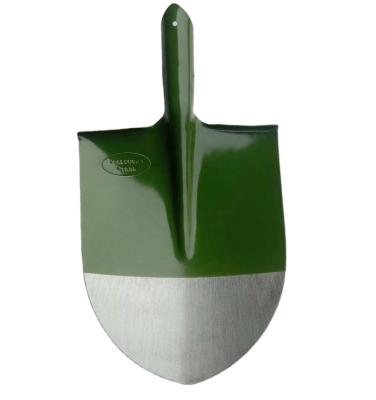 China Cultivating shovel brand railway steel garden tool green painted with polish Russia type shovel head to S503 for sale