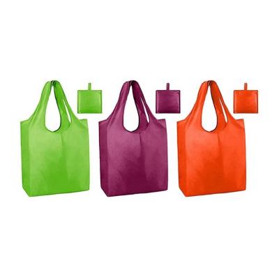 China Recyclable Promotional Colorful Reusable Polyester Tote Bag Grocery Bags Tote Grocery Shopping Foldable Bag for sale