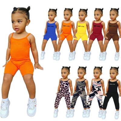 China Summer Kids Anti-Shrink Clothing Set Toddler Girl Clothes Kids Overalls Tank Tops Toddler Girls Overalls 2022 for sale