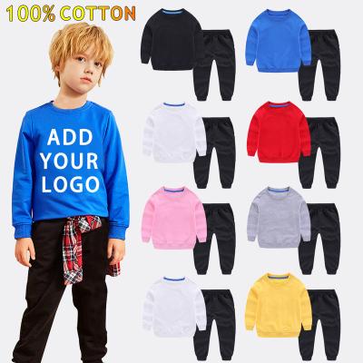 China Wholesale 2022 Casual Kids Jogging Suits Kids Clothing Custom Tracksuits Sweatsuit Sets Plain Cotton Kids Sweatshirts for sale