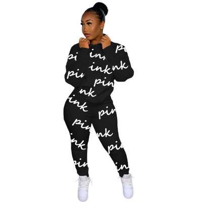 China 2022 Fashionable Jogging Two Piece Set Anti-wrinkle Printing Jacket Spring Women And Skinny Pants Sweatsuit Clothing for sale