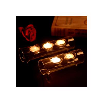 China New china manufacture luxury high quality glass candlestick holders tealight glass candle holder for sale