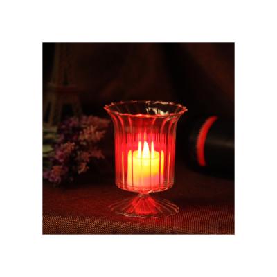 China 2022 wholesale high quality glass candlestick colored candlesticks tealight clear glass holder for sale