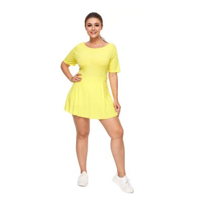 China SKIRTS Customized Logo Fitness Breathable Yellow Big Size One Piece Ladies Golf Tennis Skirt for sale