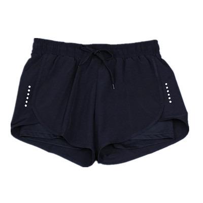 China New Breathable 2 In 1 Shorts With Solid Custom Breathable Comfortable Peg Hip Lift Pull Down Slim Fit Bulky Track Short Pants For Fitness for sale