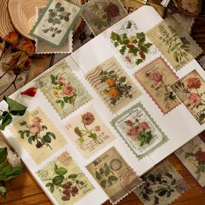 China Diy Washi Paper Material Decorative Stickers 4 Styles Vintage Sticker Pack Decorative Hand Account Stamp for sale