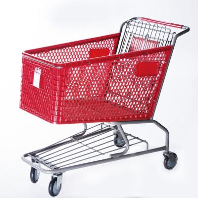 China Corrosion Protection 120L Pull Standard Plastic Foldable Shopping Trolley Cart for sale