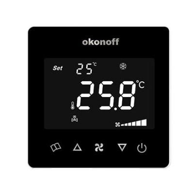 China Hotel G9-S-Y touch screen RS485 modbus floor heating + air conditioning fan coil FCU cold programmable smart room thermostat for sale