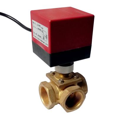 China Traditional Electric 3 Way Capsule Motorized Valve For HVAC Water Circulation Floor Heating System for sale