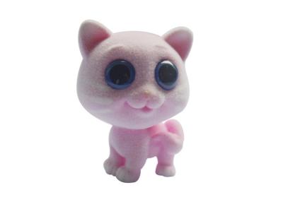 China Cartoon Pink Flocked Animal Toys Big Bright Eyes Kitten Animals Style for sale