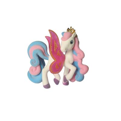 China Plastic Baby Figures , Color Glittery Wing Pony Toys In 3.5 Inch for sale