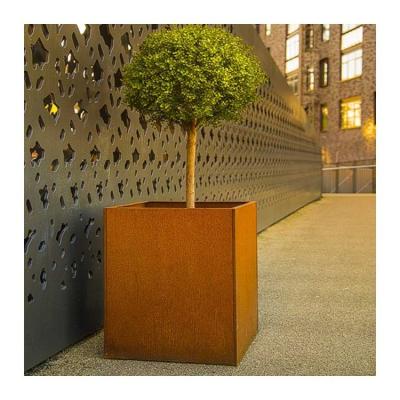 China Modern Custom Outdoor Garden Metal Planter Laser Cut Wall Planter Pot Box for sale