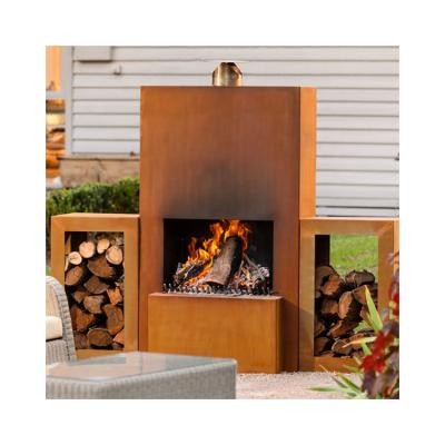 China Stocked Customized Corten Steel Fire Pit Garden Outdoor Big Brazier Pot for sale