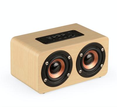 China Portable Multifunctional Stereo FM Radio Wooden Hands Free Call Mini Portable Wireless Wireless Speaker for sale