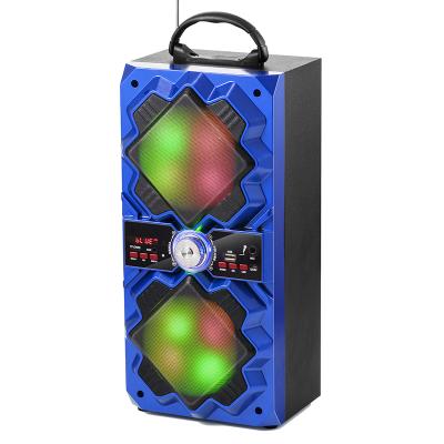 China 15 inch Mp3 Player+fm Radio+ MIC Factory 10W karaoke wireless microphone outdoor sound system led speaker light box for sale