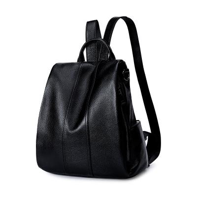 China Fashionable all-match women's anti-theft backpacks with double bag simple waterproof soft leather useful new and convenient anti-theft for sale