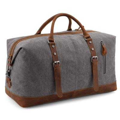 China Vintage OEM Canvas Leather Travel Bags Large Capacity Bag Multifunctional Luggage Messenger Custom Outdoor Travel Bag for sale