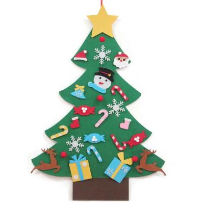 China Factory Wholesale Felt Christmas Tree With Ornaments For Kids Christmas Gift New Year Decoration Supplies for sale