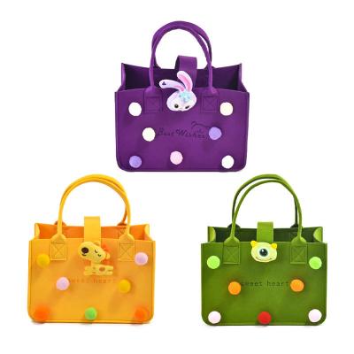 China Factory direct sales environmentally friendly and durable custom fashion reusable felt foldable shopping bags, decorative storage bags, women's handbags for sale