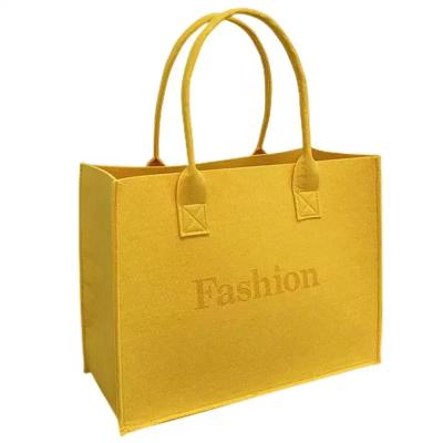 China Factory hot sale high quality foldable colorful fashion environmentally friendly felt shopping handbags custom printed logo for sale