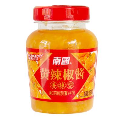 China 135g Natural Spicy Nanguo Laterm Chilli Sauce Hp Yellow Sauce for sale