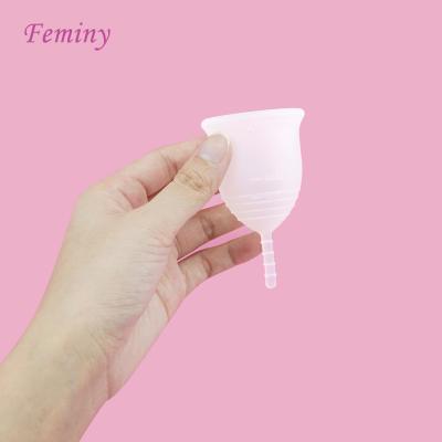 China Feminy Reusable Menstrual Cups Eco-Friendly White Biodegradable Menstrual Cups Clear Menstrual Cup for sale