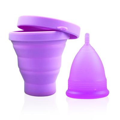 China Wholesale Reusable Menstrual Cups With Sterilizer Cup Set Kit De Copa Menstrual for sale