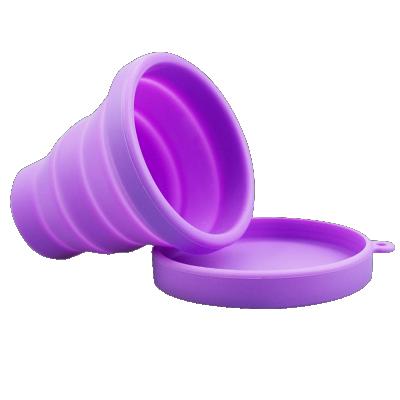 China Menstrual Sterilization Cups Wholesale Foldable Cup 200ml Folding Silicone Cup Sterilizer Menstrual Silicone Cup for sale