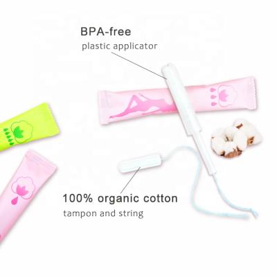 China Menstrual Use Woman's Tampons Plastic Custom Pad Applicator Cotton Packaging Menstrual Tampons For Women Menstruation for sale