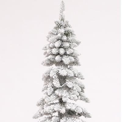 China Amazon Hot Selling Hinged Christmas Decoration Supplies PVC Assembling Pencil Snow Artificial Christmas Tree For Holiday Decoration for sale