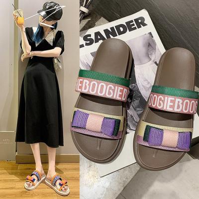 China New Arrival Lightweight 2021 Summer Women Platform Sandals Bow Casual Flat Beach Slippers For Women And Ladies for sale