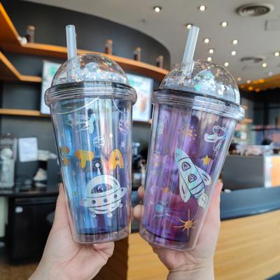 China Sustainable Eco Friendly Double Wall Plastic Beverage Water Bottles And Lids Like Plastic Drink Bottle 500ml for sale