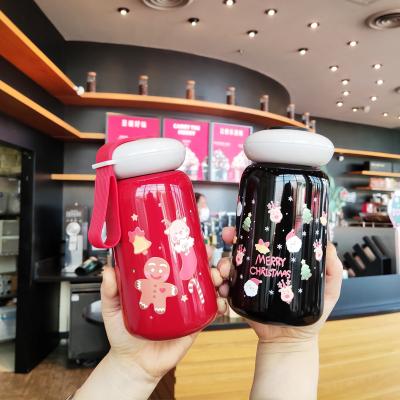 China Christmas Cartoon Deer Rope Cup Student Couple Stainless Steel Viable Designed Portable Double Wall Drinks Water Bottles For Gift for sale