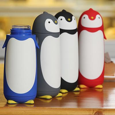 China Viable Penguin 300ml Milk Carton Water Bottle Tumbler Inner Cups Kids Glass Drinking Water Bottle for sale