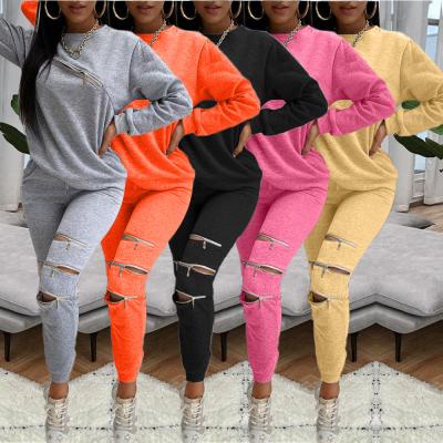 China New product CH55 QUICK DRY casual zipper fabric custom sweatsuits sweat suits outfits sports wear for women set woman 2021 fall fashion for sale