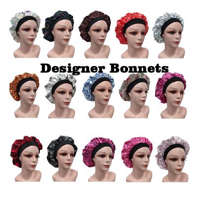 China Custom Designer Luxury Night Headbands and Woman Head Designer Bling Logo Beanies Wholesale Satin Silk Women's Hair Hood S25 Anti-Static for sale