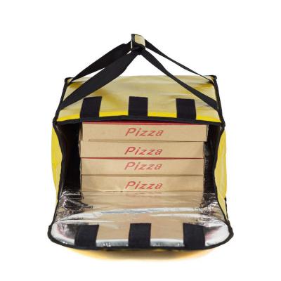 China Custom Logo Waterproof Yellow Large Heavy Duty Professional Insulated Food Bag , Pizza Carry Delivery Bag for sale