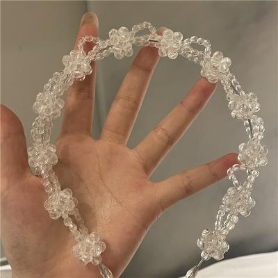 China New Retro French Headband Crystal Transparent Headband Trendy Wholesale Crystal Hair Accessories China Crystal Hair Accessories for sale