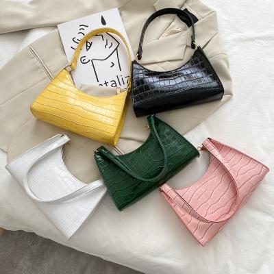 China 2021 New Fashion Women's Bag Crocodile Pattern Cool Armpit Shoulder Bag Mini Leather Handbag for sale