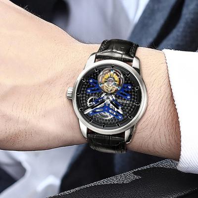 China Tour-Billon Mechanical Skeleton Watch SKYSEED High End Movement Water Resistant Men Watch Mechanical Watch Clock for sale