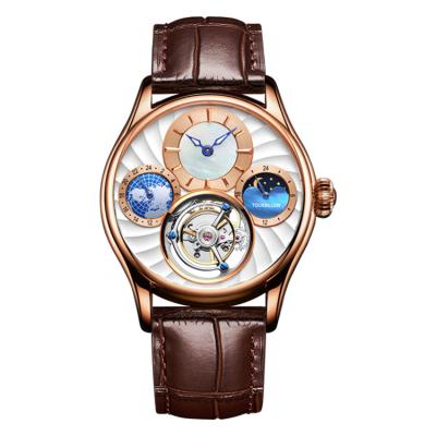 China Full Color Moon Phase Tourbillon Calendar Mechanical Men's Watch Luxury Fashion Luxury Men's Watch Shell Shining Small Dial SKYSEED for sale