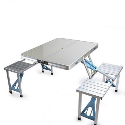 China Modern Original Environmental Friendly Aluminum 4 Chairs Factory Outdoor Folding Table for sale