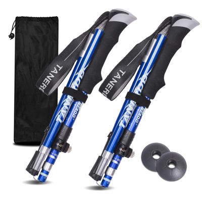 China Durable Folding Trekking Pole Foldable Folding Trekking Poles Hiking Stick with Stable Twist Lock for sale