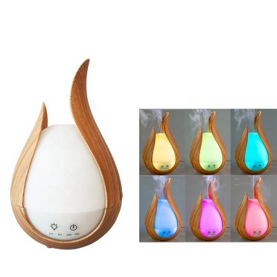 China Household 200ML 7 LED Diffuser Lamp Wood Grain Aroma Diffuser Color Changed Essential Oils Humidifier For Home Office SPA Yoga for sale