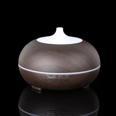 China Wholesale Wooden Household Grain Humidifiers Air Mist Spray Scents Machine Fogger Round Ultrasonic Essential Oil Diffuser for sale