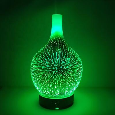 China 2021 Household Trend Products Ultrasonic Cold Air Humidifier Essential Oil Mist Aromatherapy 3D Glass Diffuser for sale