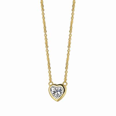 China 2023 Trendy Simple Chain Light Zircon Love YiHe Niche Design Luxury Necklace Clavicle Necklace for sale